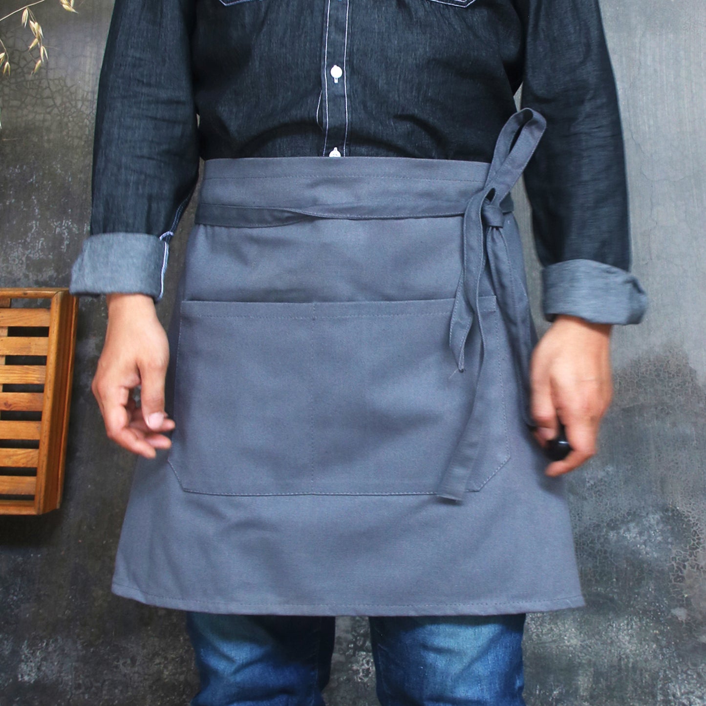 NO:2308 apron for men Half apron, canvas apron coffee shop restaurant waiter apron, custom logo