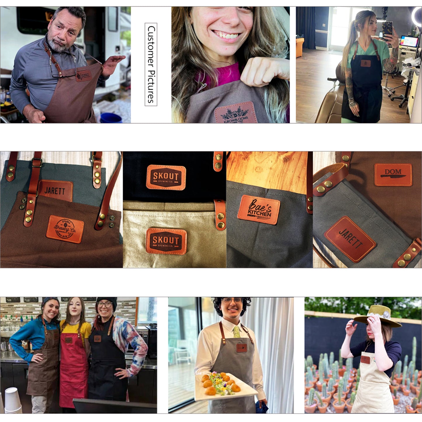coffee shop restaurant waiter apron, custom logo, shoulder straps can be adjusted, medium thickness.A127