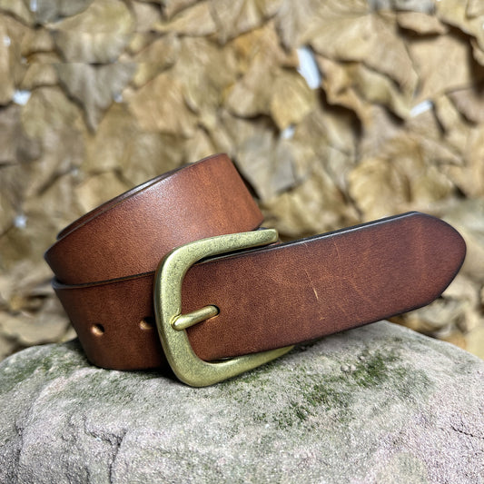 Handmade Personalized Vintage Leather Belt - Full Grain Cowhide with Custom Engraving