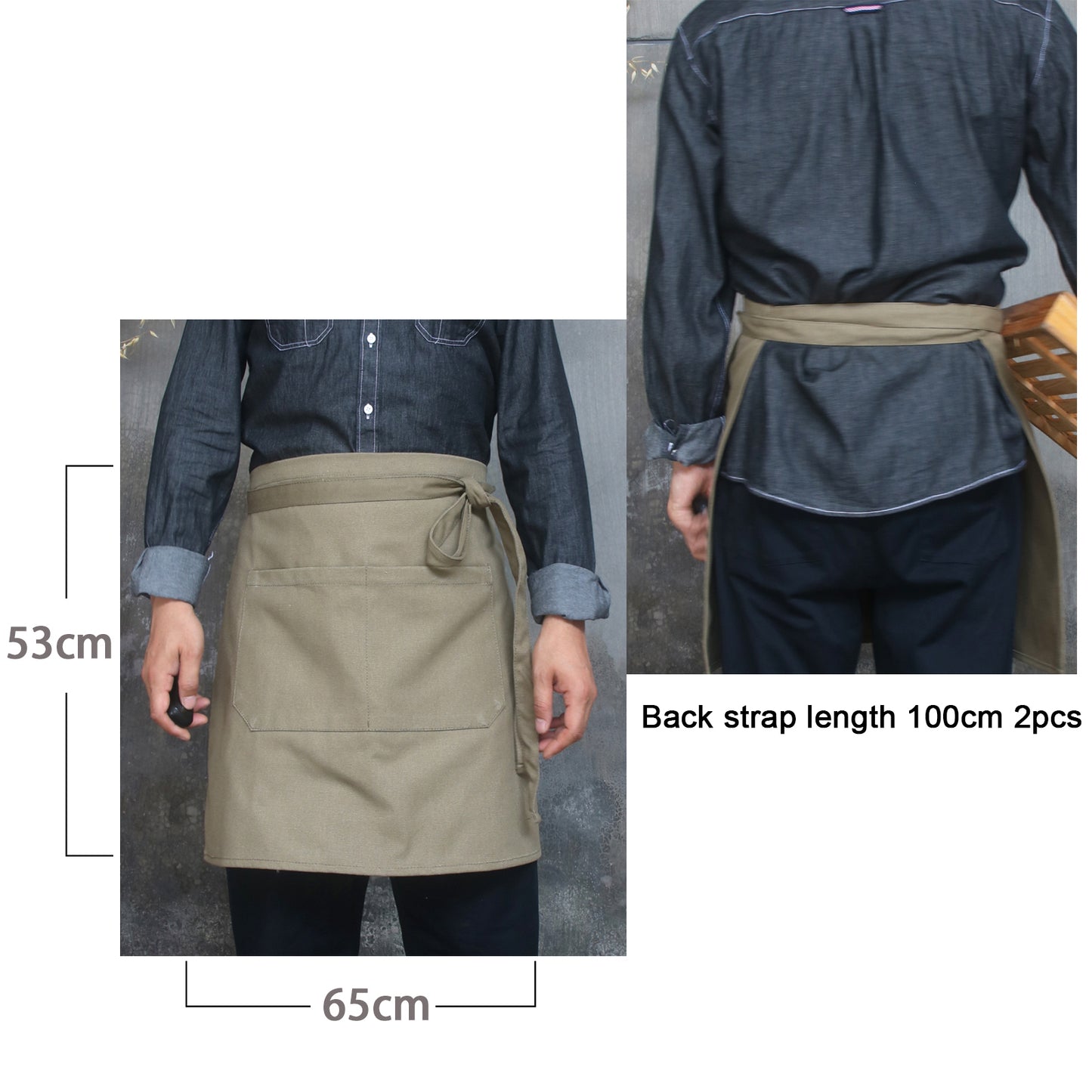 NO:2308 apron for men Half apron, canvas apron coffee shop restaurant waiter apron, custom logo