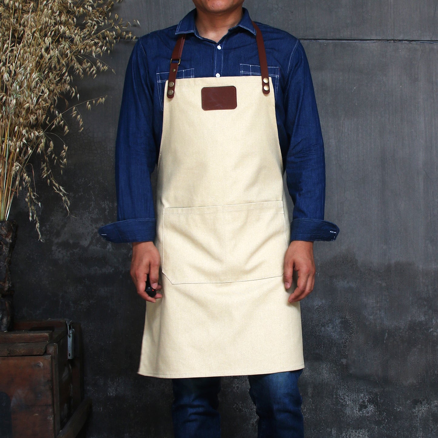 coffee shop restaurant waiter apron, custom logo, shoulder straps can be adjusted, medium thickness.A127