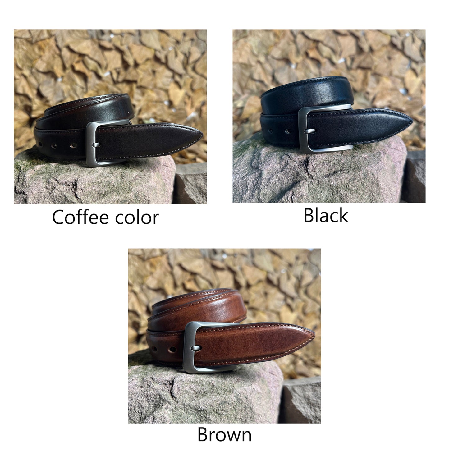 01Handmade Personalized Vintage Leather Belt - Full Grain Cowhide with Custom Engraving
