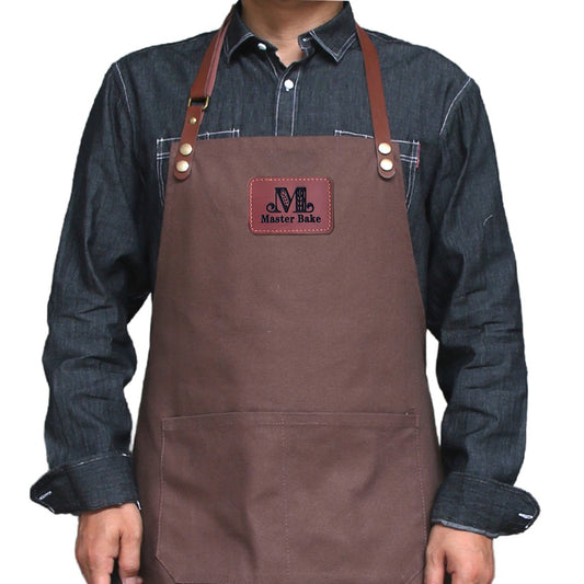 coffee shop restaurant waiter apron, custom logo, shoulder straps can be adjusted, medium thickness.A127