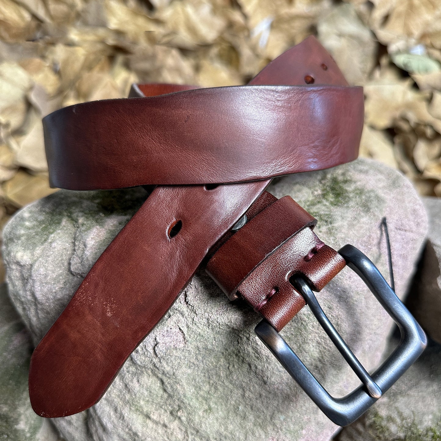 Handmade Personalized Vintage Leather Belt - Full Grain Cowhide with Custom Engraving04