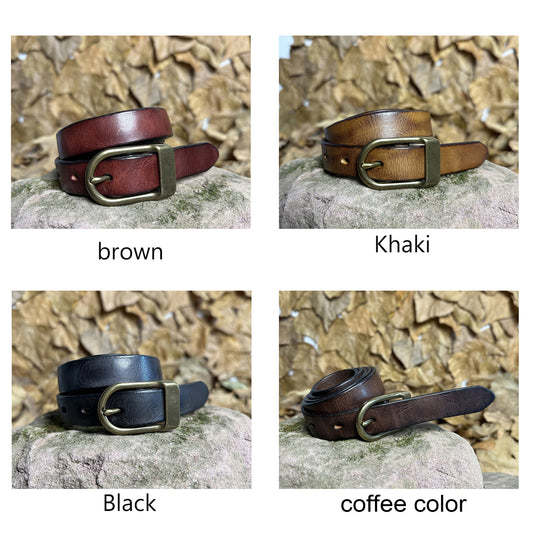 Handmade Personalized Vintage Leather Belt - Full Grain Cowhide with Custom Engraving03