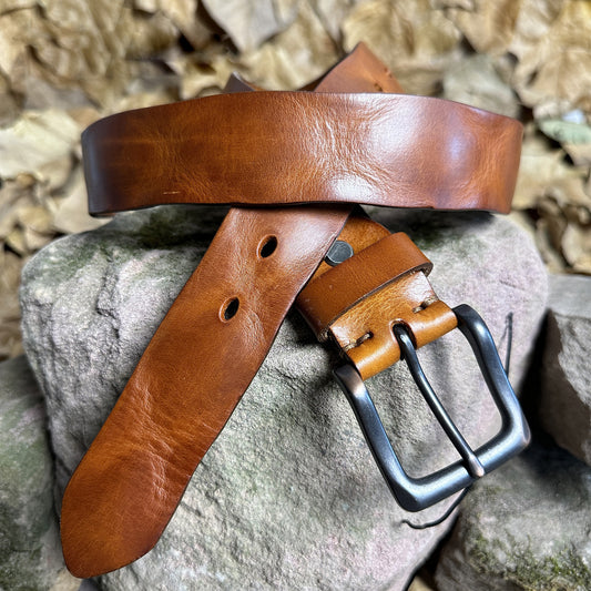 Handmade Personalized Vintage Leather Belt - Full Grain Cowhide with Custom Engraving04