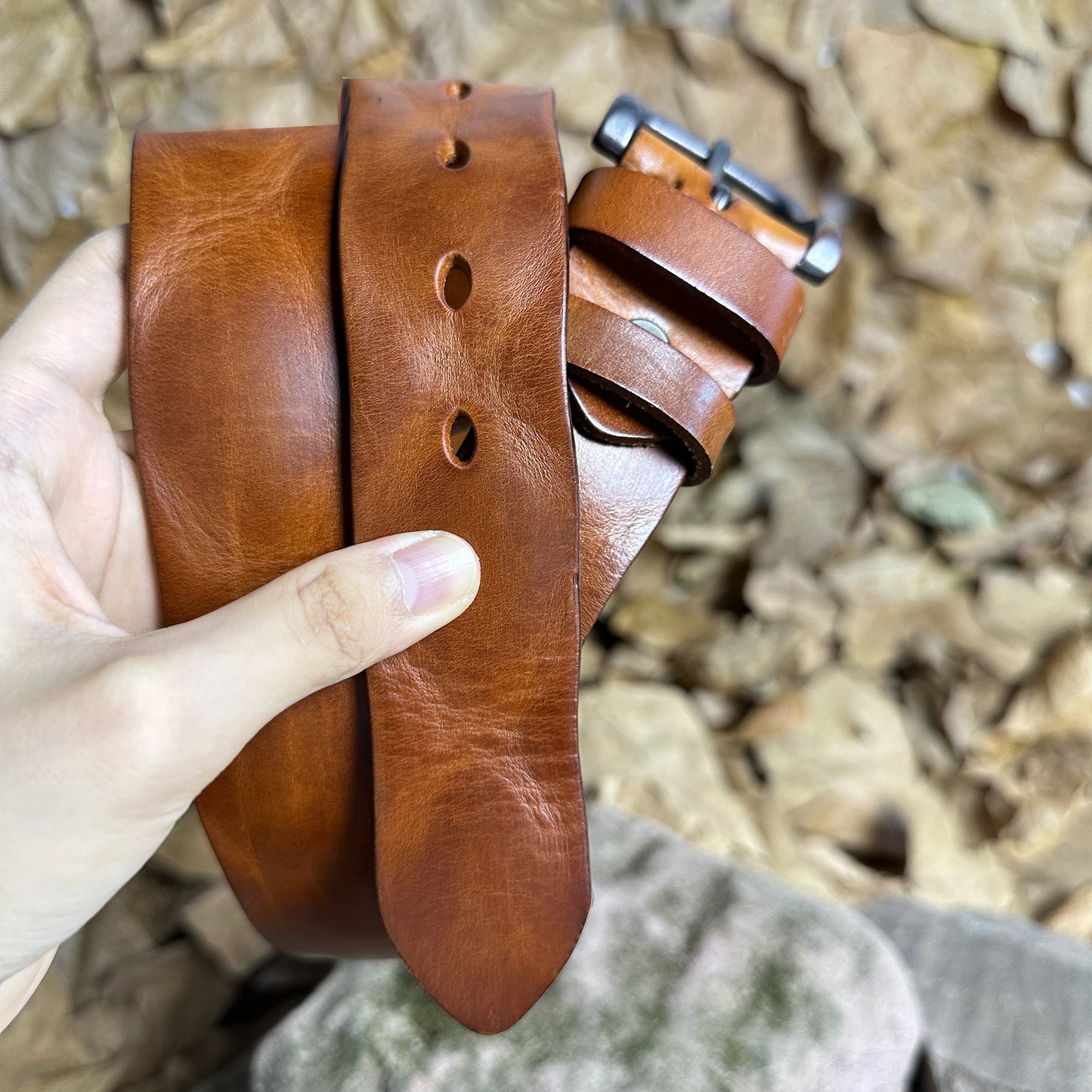 Handmade Personalized Vintage Leather Belt - Full Grain Cowhide with Custom Engraving04