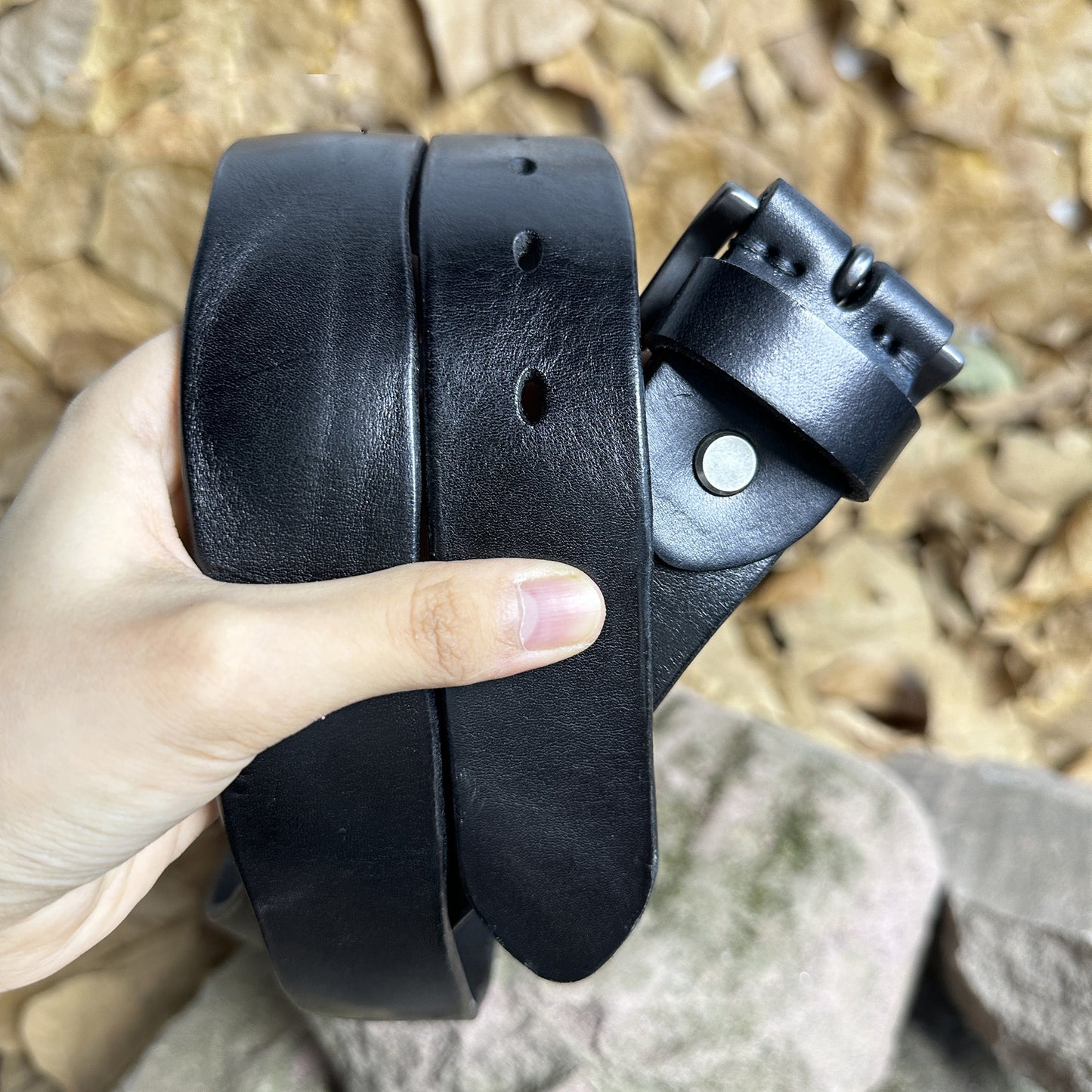 Handmade Personalized Vintage Leather Belt - Full Grain Cowhide with Custom Engraving04