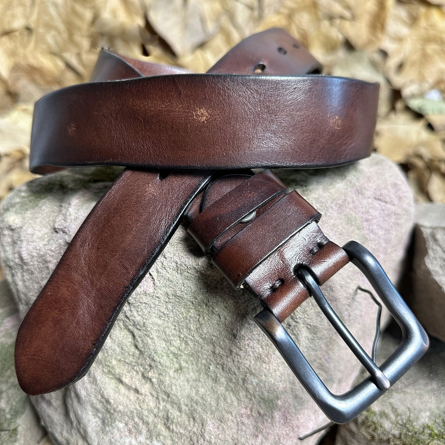 Handmade Personalized Vintage Leather Belt - Full Grain Cowhide with Custom Engraving04