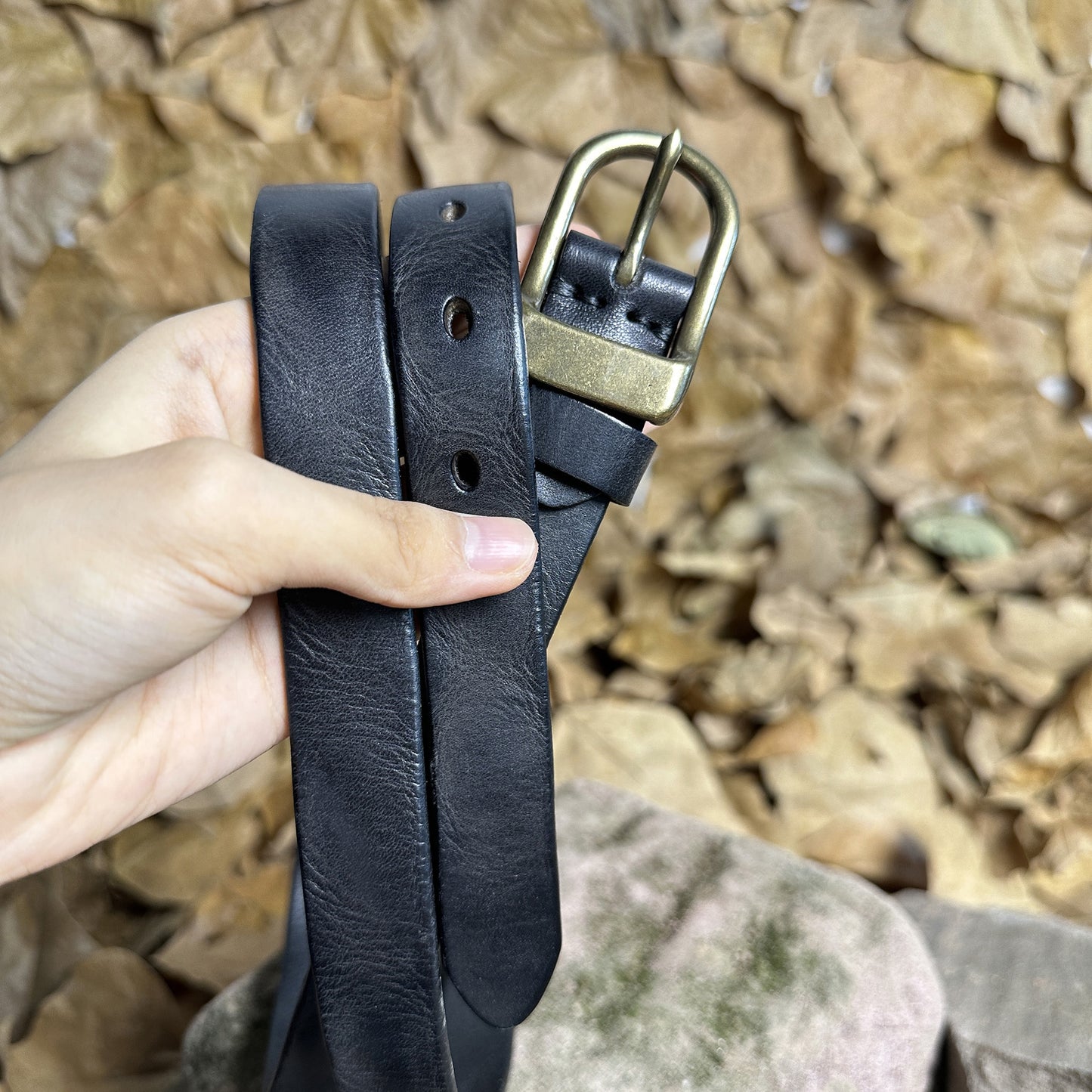 Handmade Personalized Vintage Leather Belt - Full Grain Cowhide with Custom Engraving03