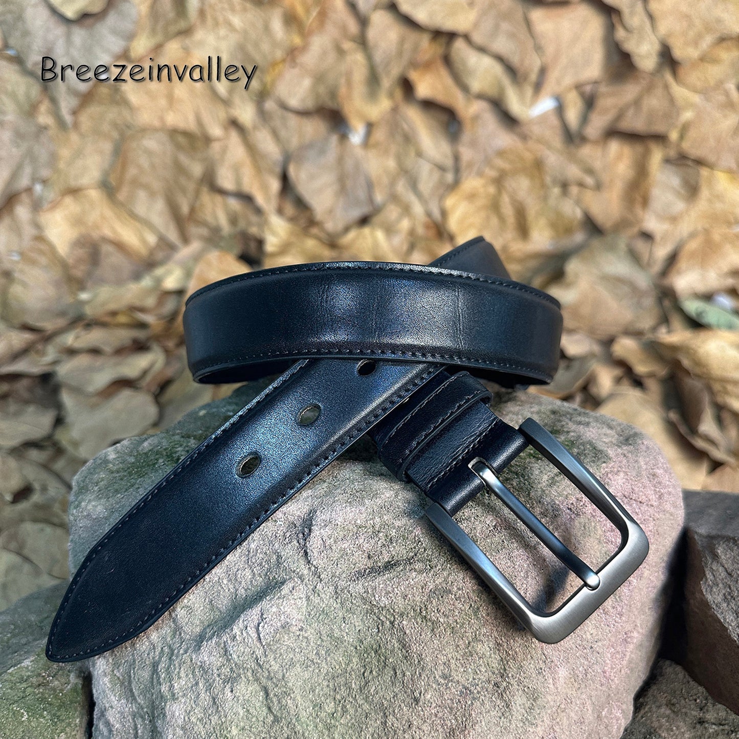 01Handmade Personalized Vintage Leather Belt - Full Grain Cowhide with Custom Engraving