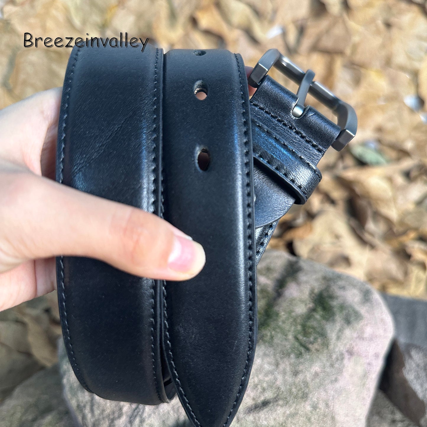 01Handmade Personalized Vintage Leather Belt - Full Grain Cowhide with Custom Engraving